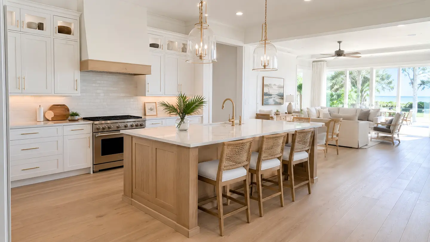 Southwest Florida kitchen connected living cabinetry