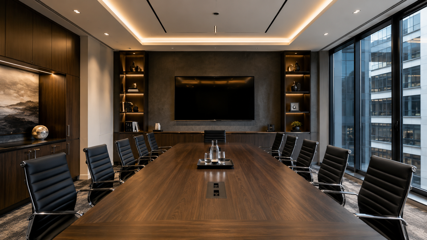 Executive conference room with premium cabinetry