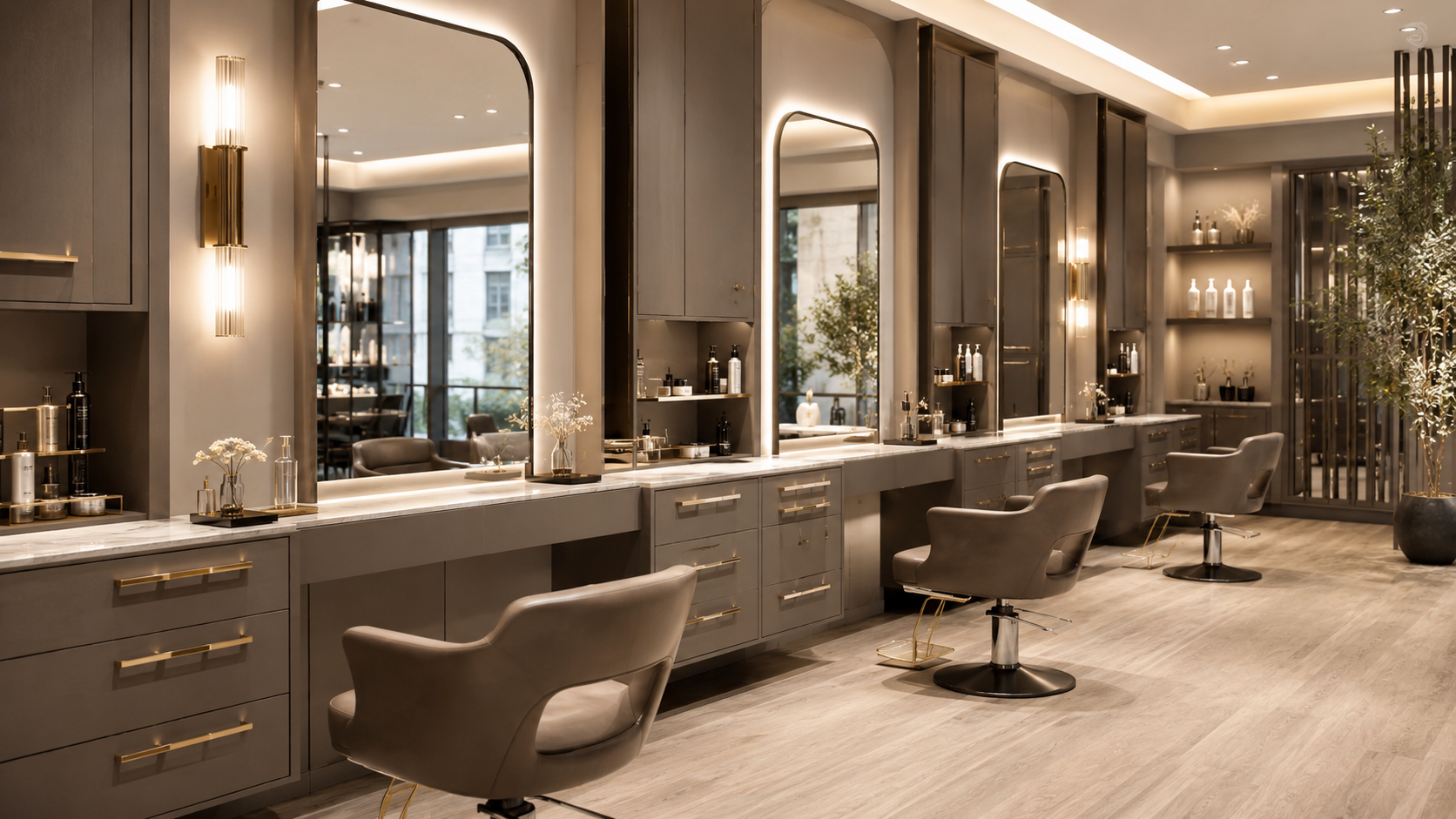 Luxury salon cabinetry