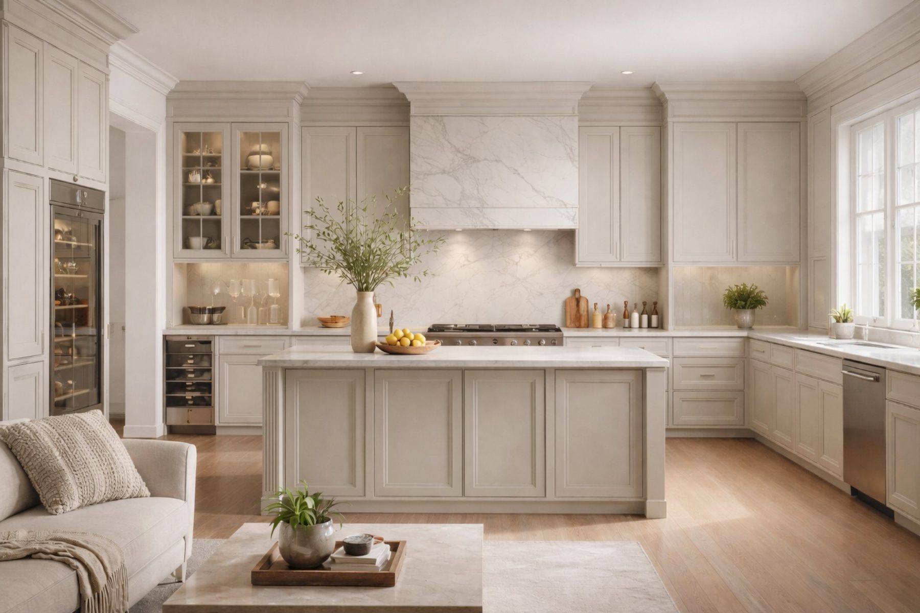Transitional cabinetry application in another room